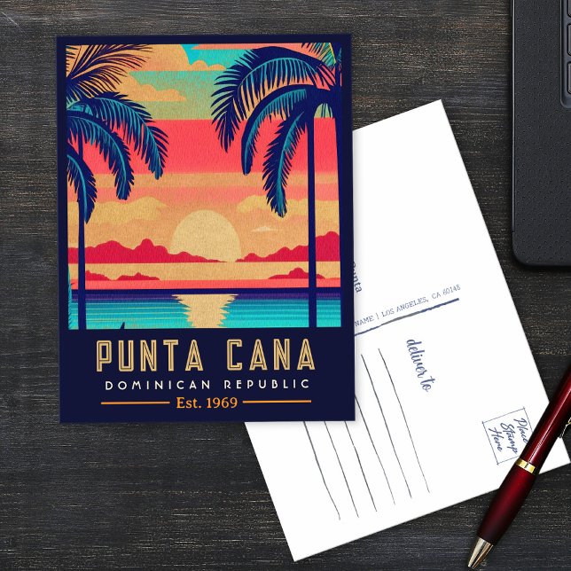 Punta Cana DR Retro Sunset Souvenirs 1960s Postcard (Creator Uploaded)