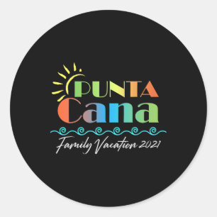 Punta Cana Family Vacation Matching Group Caribbea Classic Round Sticker