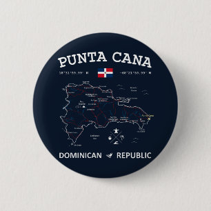 Punta Cana Map 6 Cm Round Badge