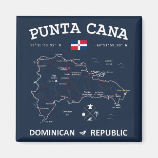 Punta Cana Map Magnet
