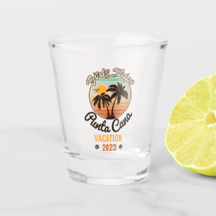 Punta Cana personalise Vacation 2023 Retro 60s Shot Glass