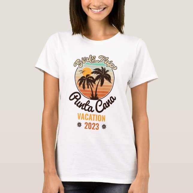 Punta Cana personalise Vacation 2023 Retro 60s T-Shirt (Front)