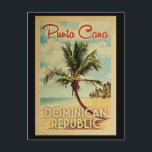 Punta Cana Postcard Dominican Republic Vintage<br><div class="desc">Punta Cana Dominican Republic design in Vintage Travel style featuring a palm tree on the beach with ocean and sky.</div>