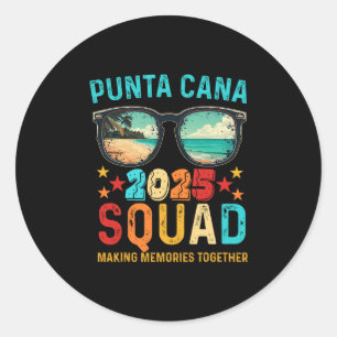 Punta Cana Squad 2025 Funny Groovy Reunion Friends Classic Round Sticker
