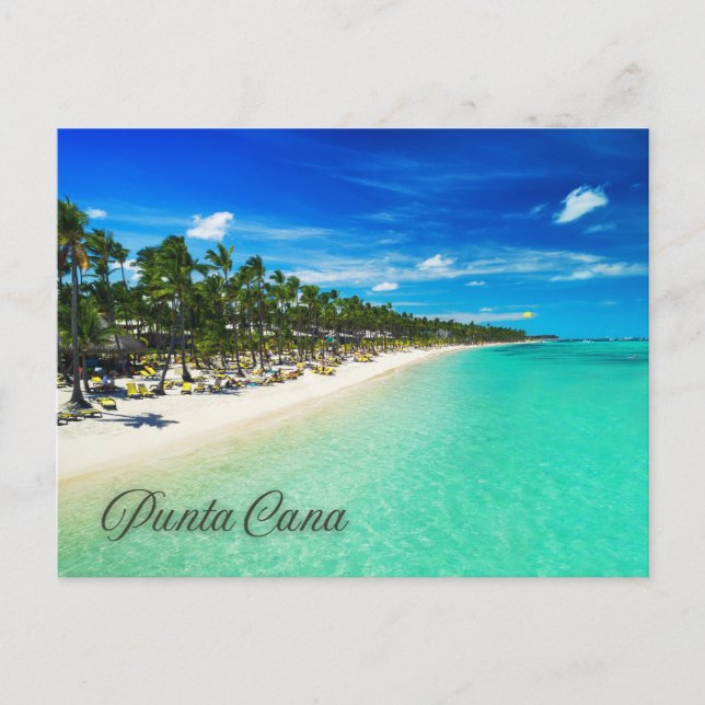 Punta Cana Tropical Sandy Beach Resort View  Postcard (Front)