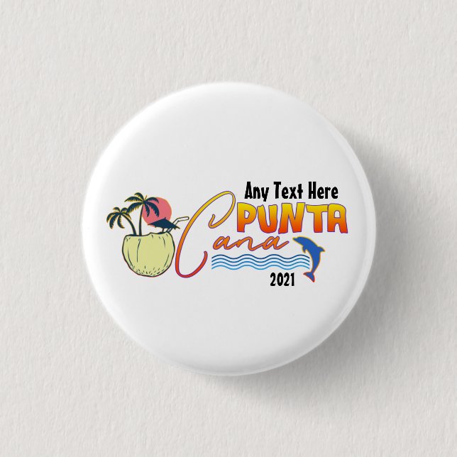 Punta Cana Vacation Beach Family Matching Custom  3 Cm Round Badge (Front)