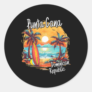 Punta Cana Vacation Dominican Republic Beach Famil Classic Round Sticker