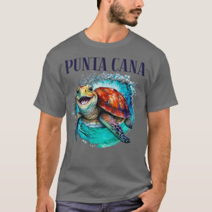 Punta Cana Watercolor Happy Sea Turtle T-Shirt