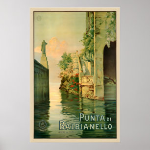 Punta di Balbianello Lake Como Italy Vintage Poster