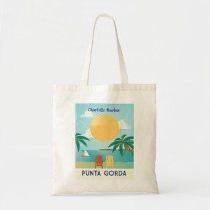 Punta Gorda Florida Charlotte Harbour retro style Tote Bag
