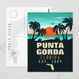 Punta Gorda Florida Retro Sunset Souvenirs Postcard