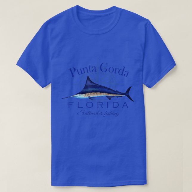Punta Gorda Florida Sailfish Billfish Saltwater Fi T-Shirt (Design Front)