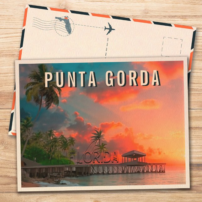 Punta Gorda Florida Tropical Palm Tree 1950s Postcard (Creator Uploaded)