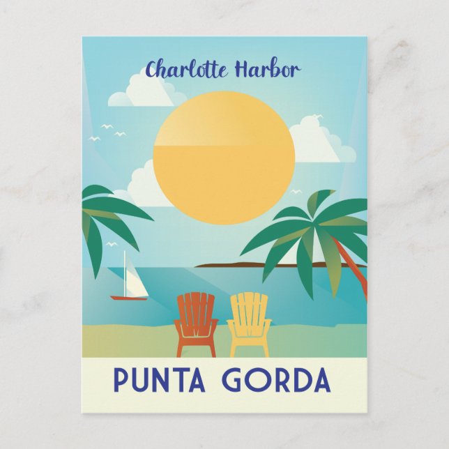 Punta Gorda, Florida, vintage style Postcard (Front)