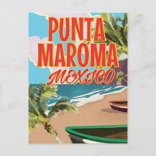 Punta Maroma Beach Mexico travel poster Postcard