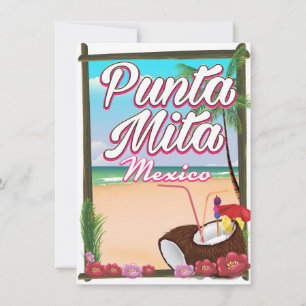 Punta Mita, Mexico Beach travel poster Invitation