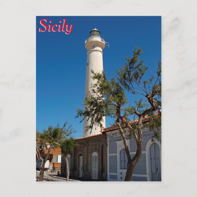 Punta Secca lighthouse, Sicily, Italy Postcard (Front)