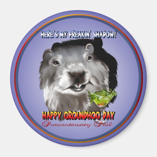 Punxsutawney Phil's Shadow Magnet (Front)