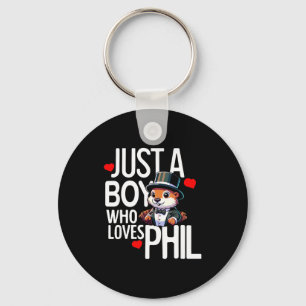 Punxsy Phils Cute Groundhog Day Feb 2nd Holiday Bo Key Ring