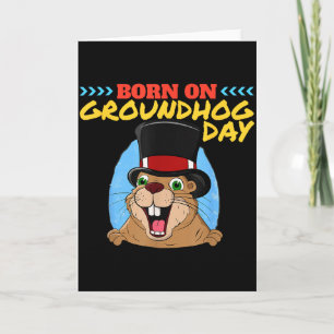 Punxsy Phils Cute Groundhog Day February 2nd Birth Card