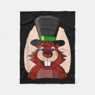 Punxsy Phils Cute Groundhog Day February 2nd Holid Fleece Blanket