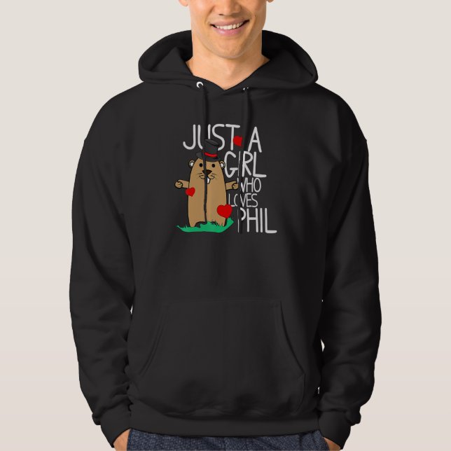 Punxsy Phil's Cute Groundhog Day Holiday Design fo Hoodie (Front)