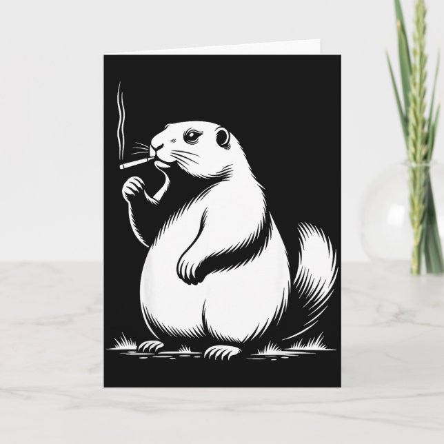 Punxy Phils Smoking Meme Groundhog Day Costume Gen Card (Front)
