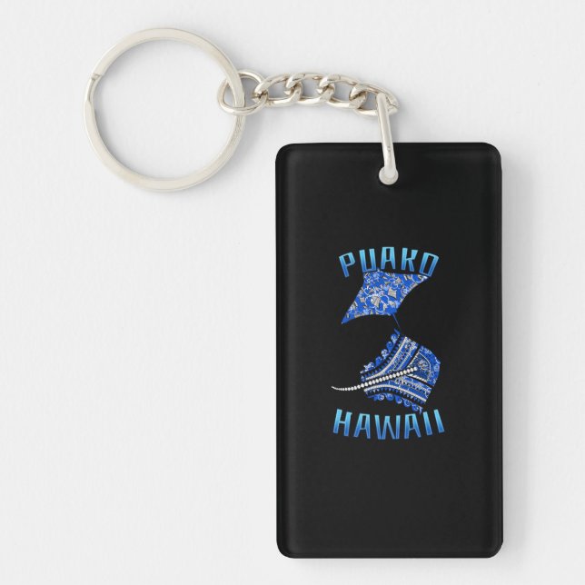 Puoko Hawaii Vacation Tribal Stingray Key Ring (Front)