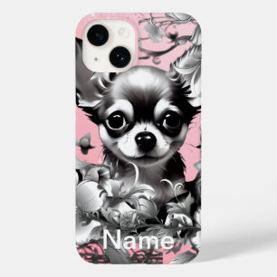 Pup amongst flowers change for your loved portrait Case-Mate iPhone 14 case
