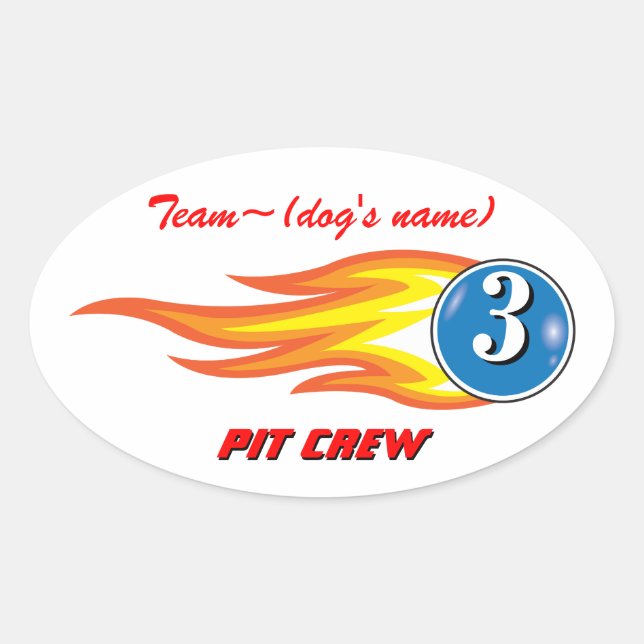 Pup Cup Classic_Team "Dog's Name"_Pit Crew custom Oval Sticker (Front)