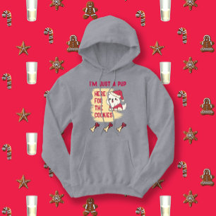 Pup Here For The Cookies Christmas Dog Hoodie