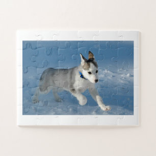 Pup in the snow jigsaw puzzle