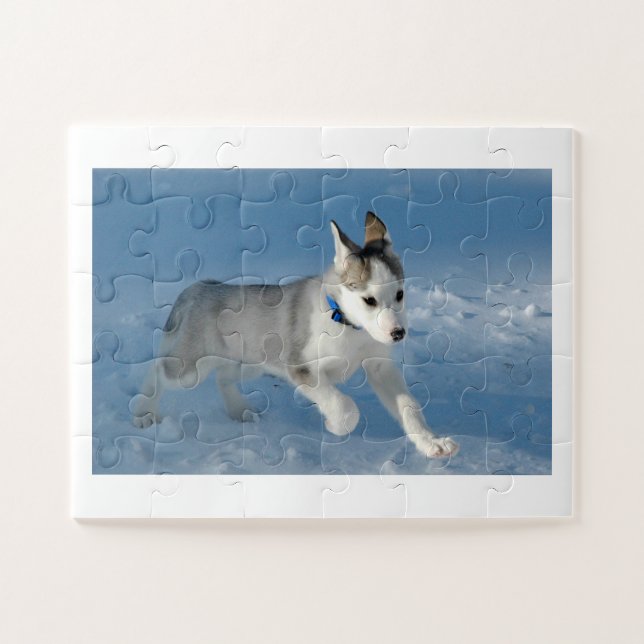Pup in the snow jigsaw puzzle (Horizontal)