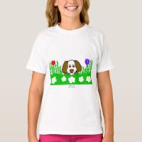Pup N Play Girls White Basic T Shirt