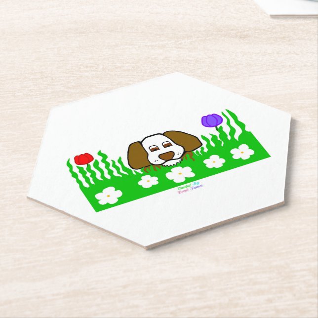 Pup N Play Hexagon Paper Coaster (Angled)