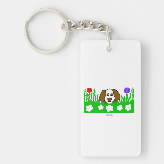 Pup N Play Rectangle Keychain (Front)