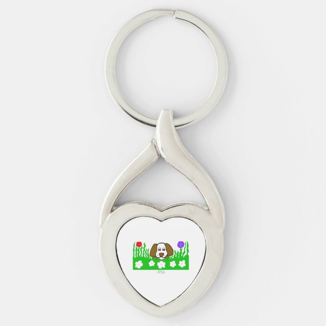 Pup N Play Twisted Heart Metal Keychain (Front)