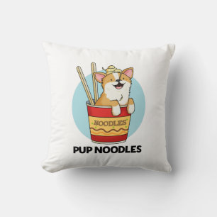 Pup Noodles Funny Cup Noodles Pun Cushion
