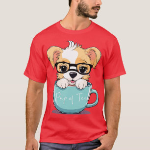 Pup of tea puppy in glasses in a cup T-Shirt