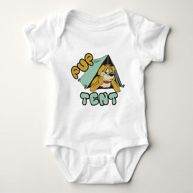 Pup Tent Camping Baby Bodysuit (Front)