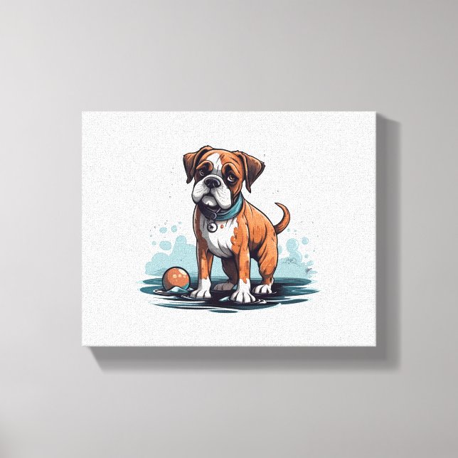 PupArt Design Boxer Briefs - Funny Dog Graphic  Canvas Print (Front)