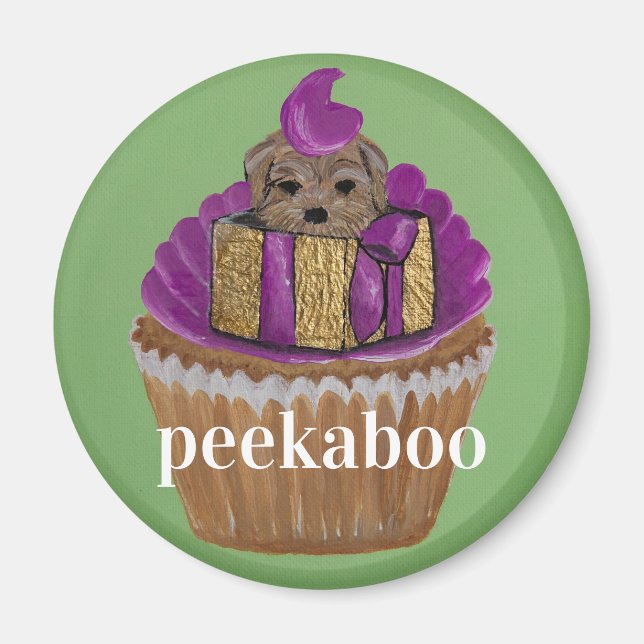 Pupcake Peekaboo Magnet (Front)