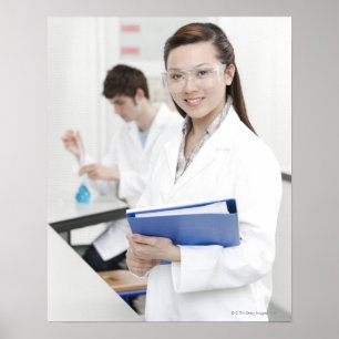 Pupils in a science lesson. poster