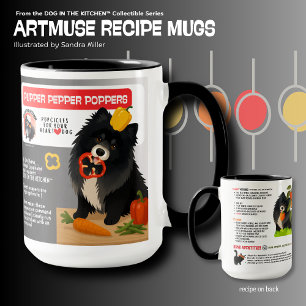 PUPPER PEPPER POPPERS Dog treats Art Muse Recipe Mug