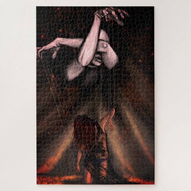Puppet Woman In Love Jigsaw Puzzle Romantic (Vertical)