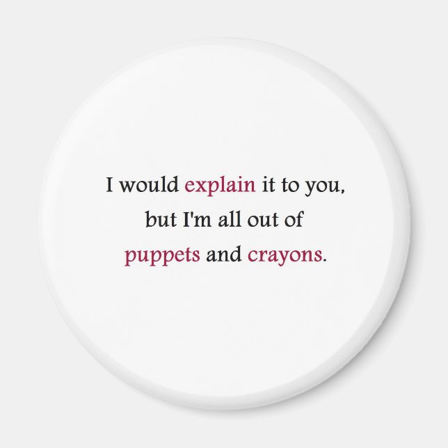 PUPPETS AND CRAYONS MAGNET (Front)