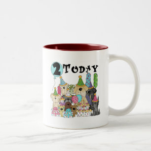 Puppies 2nd Birthday Bash Tshirts and Gifts Two-Tone Coffee Mug