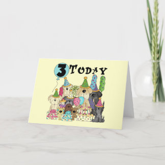 Puppies 3rd Birthday Bash Tshirts and Gifts Card