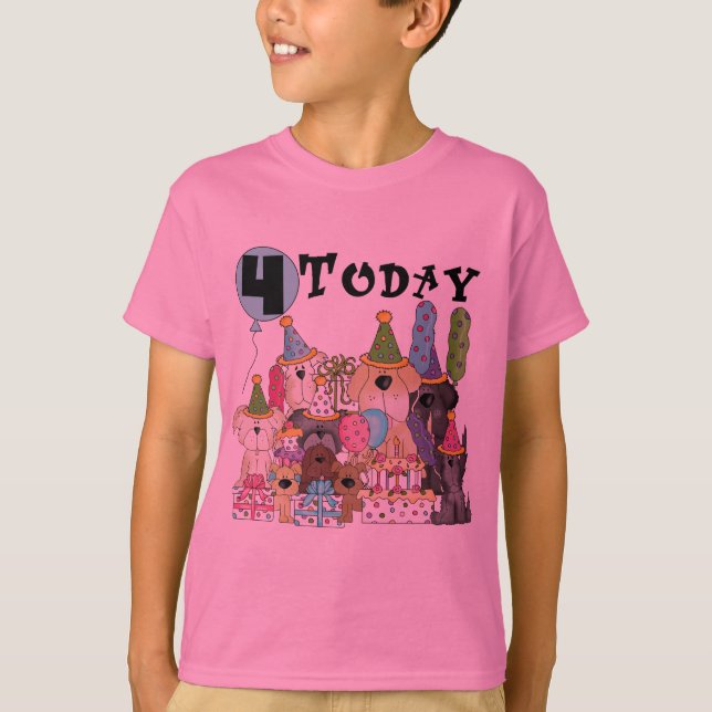 Puppies 4th Birthday Bash Tshirts and Gifts (Front)