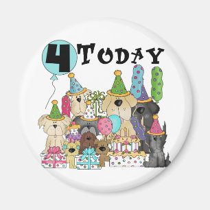 Puppies 4th Birthday Bash Tshirts and Gifts Magnet